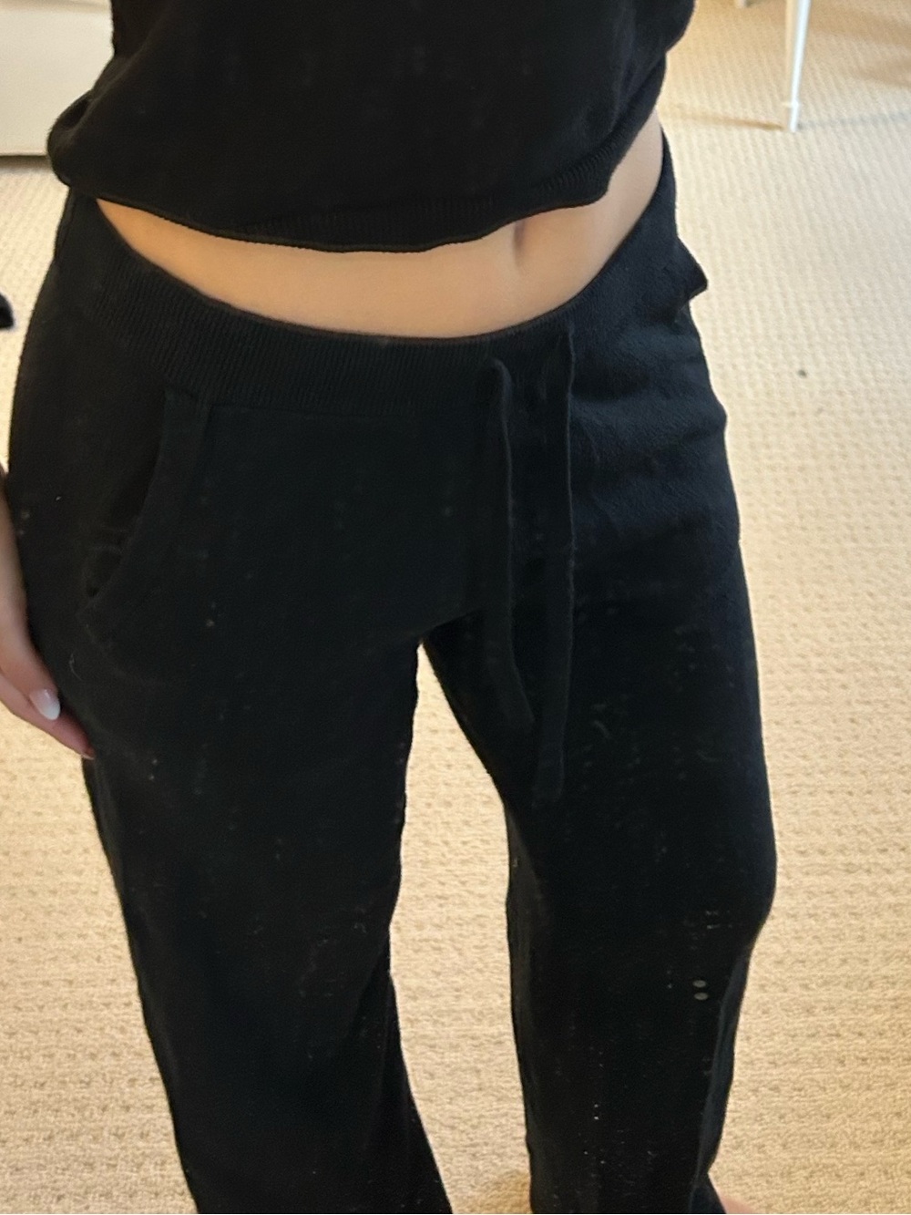 GAP Black Knit Drawstring Jogger Pants